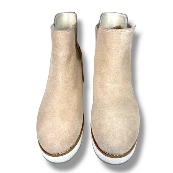 Cole Haan ZeroGrand Suede City Wedge Boots Beige Size 8 Casual Minimalist - Picture 8 of 13